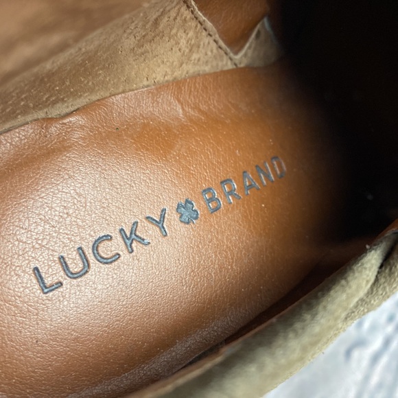 🍀 LUCKY BRAND Brown Suede High Heel Zip Up Boot - Picture 11 of 17